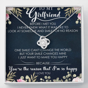To My Girlfriend Love Knot Necklace Message Card - Thegiftio UK
