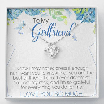 To My Girlfriend Love Knot Necklace Message Card - Thegiftio UK