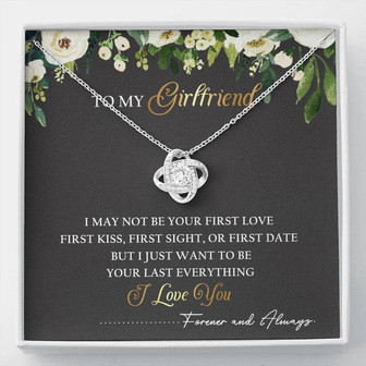 To My Girlfriend Love Knot Necklace Message Card - Thegiftio UK