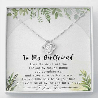 To My Girlfriend Love Knot Necklace Message Card - Thegiftio UK