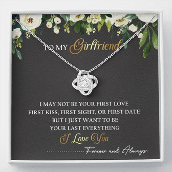 To My Girlfriend Love Knot Necklace Message Card - Thegiftio UK