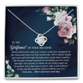 To My Girlfriend On Your Birthday - Love Knot Necklace - Thegiftio UK
