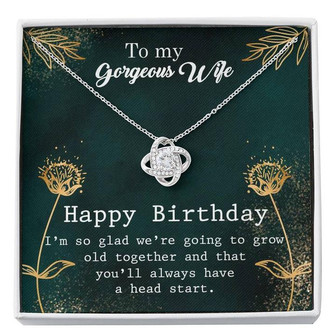 To My Gorgeous Wife - Happy Birthday Gift - Love Knot Necklace - Thegiftio UK