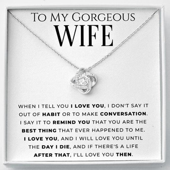 "To My Gorgeous Wife" - Love Knot Necklace - Thegiftio UK