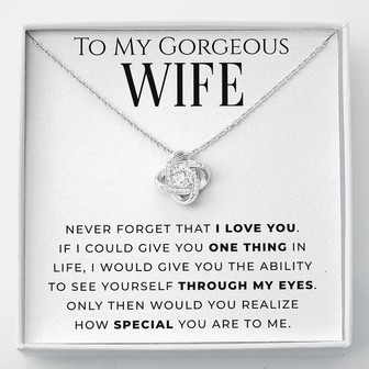 "To My Gorgeous Wife" - Love Knot Necklace - Thegiftio UK