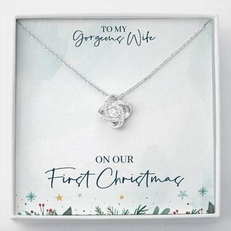 To My Gorgeous Wife - On Our First Christmas - Love Knot Necklace - Thegiftio UK
