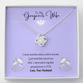 To My Gorgeous Wife Love Knot Necklace - Thegiftio UK