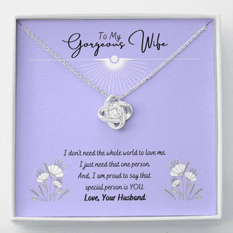 To My Gorgeous Wife Love Knot Necklace - Thegiftio