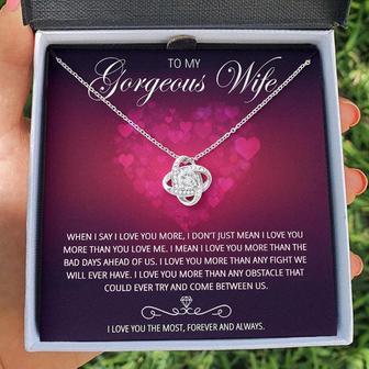 To My Gorgeous Wife | Love Knot Necklace | Personalized Gift For Your Loving Wife! ❤️ - Thegiftio UK