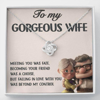 To My Gorgeous Wife Necklace Gift From Husband, Mother's Day Gift For Wife, Love Knot Necklace For Wife, Wife Jewelry Birthday - Thegiftio