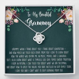 To My Grammy Gift Necklace, Grandmother Necklace, Mother's Day Gift For Grandma, Grandma, Grandma To Be, New Grandma Love Knot Necklace - Thegiftio UK