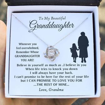 To My Granddaughter - I Will Always Have Your Back - Love Knot Necklace - Thegiftio UK