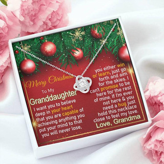 To My Granddaughter - Love, Grandma | Love Knot Necklace - Thegiftio UK