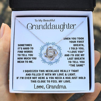 To My Granddaughter - Love, Grandma | Love Knot Necklace - Thegiftio UK