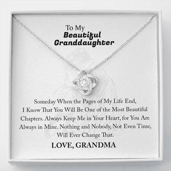 To My Granddaughter - Love Knot Necklace Meaningful Gift - Thegiftio UK