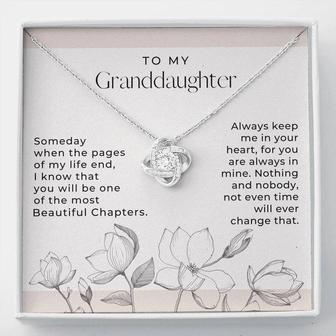 To My Granddaughter - The Most Beautiful Chapters - Love Knot Necklace From Nana, For Granddaughter, Wedding Gift, Gift From Grandma, To My Beautiful Granddaughter Interlocking Heart Necklace - Thegiftio UK