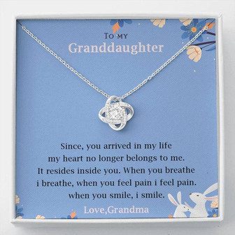 To My Granddaughter - When You Smile, I Smile- Love Knot Necklace From Grandma! - Thegiftio