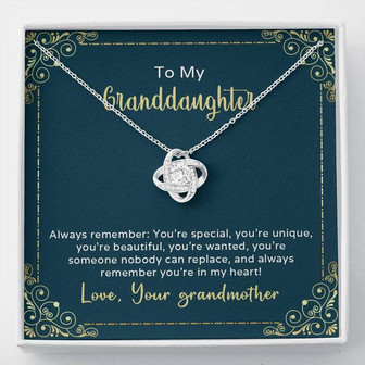 To My Granddaughter Always Remember You're Special Love Knot Necklace - Thegiftio UK