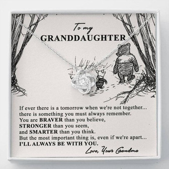 To My Granddaughter 'Christopher Robins Edition' Love Grandma Heart Necklace, Gift For Granddaughter, From Grandma Gifts, Grandkid Necklace, Granddaughter Pendant, Granddaughter Love Knot Necklace - Thegiftio UK