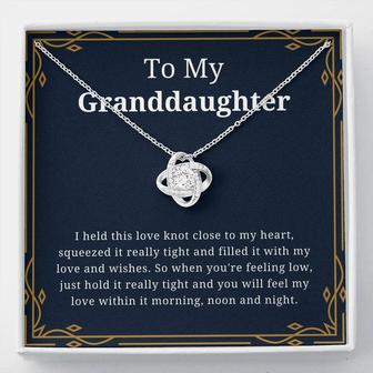 To My Granddaughter Close To My Heart Love Knot Necklace - Thegiftio UK