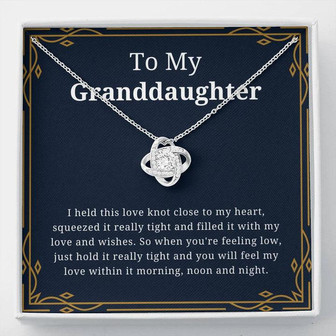 To My Granddaughter Close To My Heart Love Knot Necklace - Thegiftio