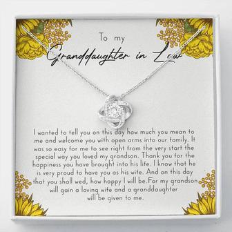 To My Granddaughter-In-Law Gift I Wanted To Tell You Love Knot Necklace - Thegiftio UK