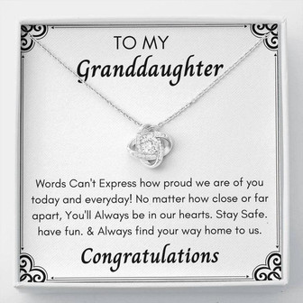 To My Granddaughter Love Knot Necklace - Thegiftio UK