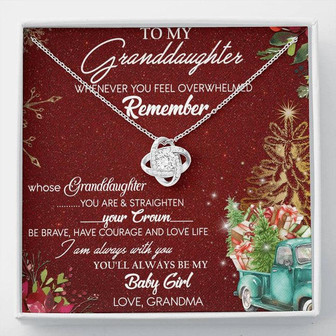 To My Granddaughter Love Knot Necklace With Christmas Message Card - Thegiftio