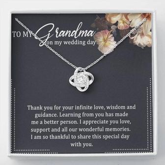 To My Grandma Love Knot Necklace Message Card - Thegiftio UK