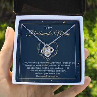 To My Husband's Mom - Thank You - Love Knot Necklace - Thegiftio UK