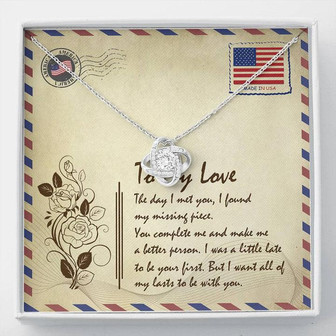 To My Love Email Letter Love Knot Necklace Mother's Day Message Card Gift From Husband - Thegiftio