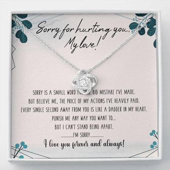 To My Love Love Knot Necklace Message Card - Thegiftio UK