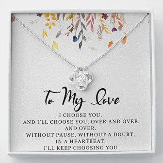 To My Love Love Knot Necklace Message Card - Thegiftio UK