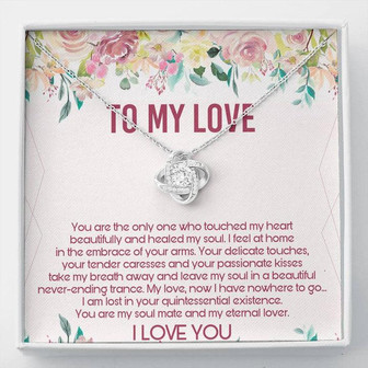 To My Love Love Knot Necklace Message Card - Thegiftio UK