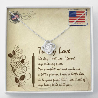 To My Love Love Knot Necklace Message Card - Thegiftio UK