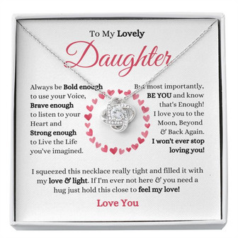 To My Lovely Daughter - Love Knot Necklace - Thegiftio UK