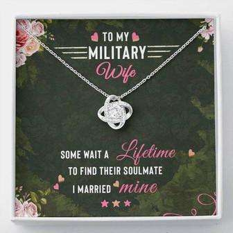 To My Military Wife - Love Knot Necklace - Thegiftio UK