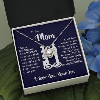 To My Mom - Loved Mother - Love Knot Necklace - Thegiftio