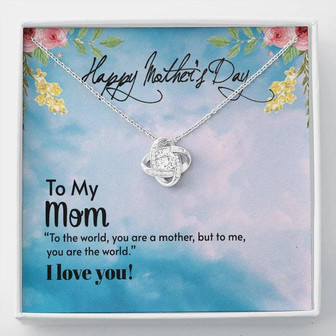 To My Mom - Thank You - Love Knot Necklace, Mom Gift From Daughter, Gifts For Mom, Mother's Day Gift, Birthday Gift For Mom, Mom Gift Ideas - Thegiftio UK