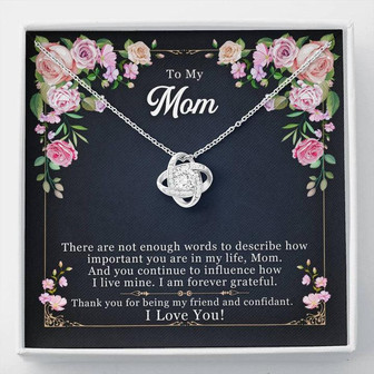 To My Mom - Thank You For Being My Friend And Confidant - I Love You - Mother's Day Special Love Knot Necklace - Thegiftio UK
