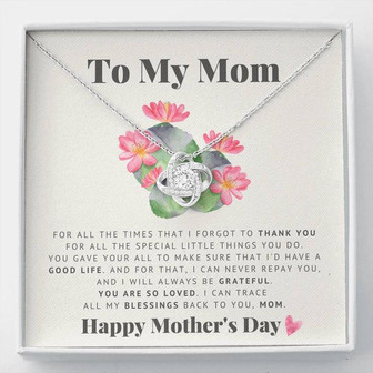 To My Mom - You Are So Loved - Love Knot Necklace - Thegiftio