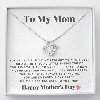 To My Mom - You Are So Loved - Love Knot Necklace - Thegiftio UK