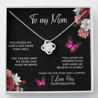 To My Mom - You Kissed My Hurts - Love Knot Necklace - Thegiftio UK