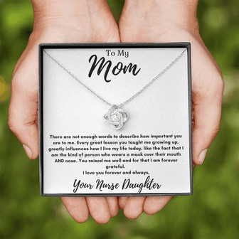 To My Mom, From Your Nurse Daughter- Love Knot Necklace - Thegiftio