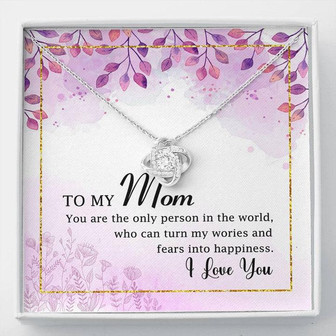To My Mom I Love You Love Knot Necklace Mother's Day Message Card - Thegiftio