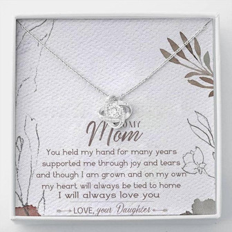 To My Mom Love Knot Necklace Message Card - Thegiftio UK