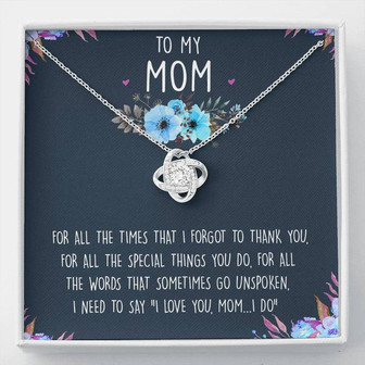 To My Mom Love Knot Necklace Message Card - Thegiftio UK