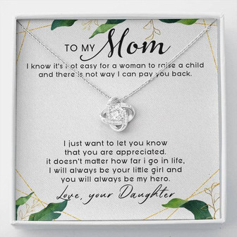 To My Mom Love Knot Necklace Message Card - Thegiftio UK