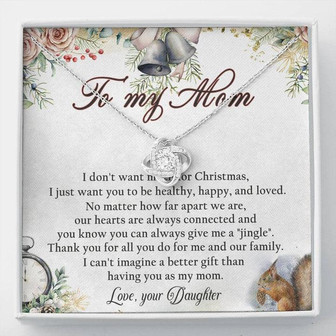 To My Mom Love Knot Necklace Message Card - Thegiftio UK