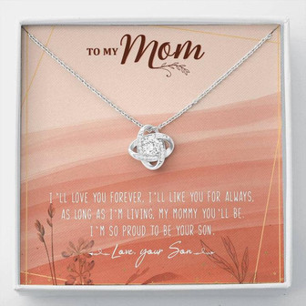 To My Mom Love Knot Necklace Message Card - Thegiftio UK